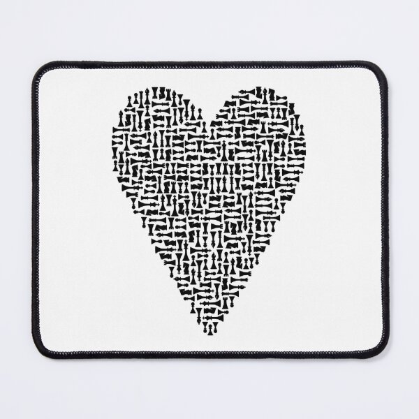 Item preview, I Love Chess Heart Player Master Coach Pieces Mosaic designed and sold by GrandeDuc.