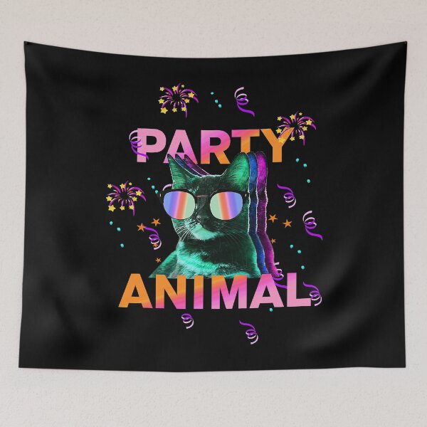 Item preview, Party Cat Party Animal Colorful Graphic designed and sold by HardiKel.