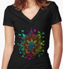 Plant Medicine Women's Fitted V-Neck T-Shirt