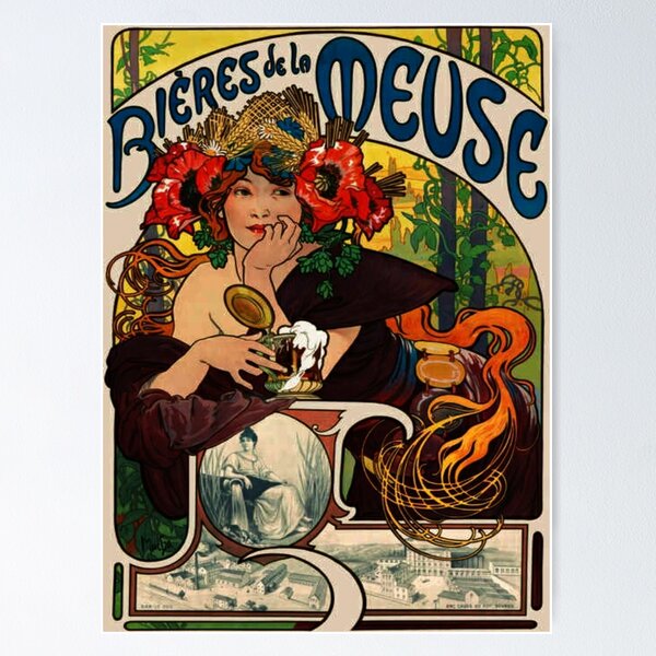 Artikel-Vorschau von Alphonse Mucha Bieres de la Meuse, designt und verkauft von Olivia-One.