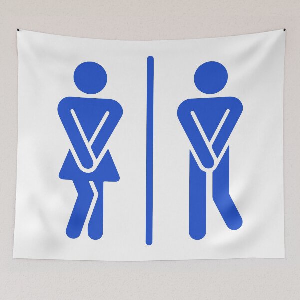 Item preview, Blue Men, Women Restroom Sign, Bathroom Sign, Toilet Sign, Wc Sign designed and sold by svectormonster.