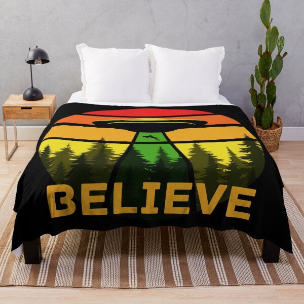 Item preview, Believe - Retro UFO Abduction Emblem designed and sold by 90sAlien.