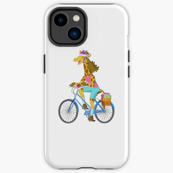Big City Vehicles - Giraffe Riding Bicycle iPhone Tough Case