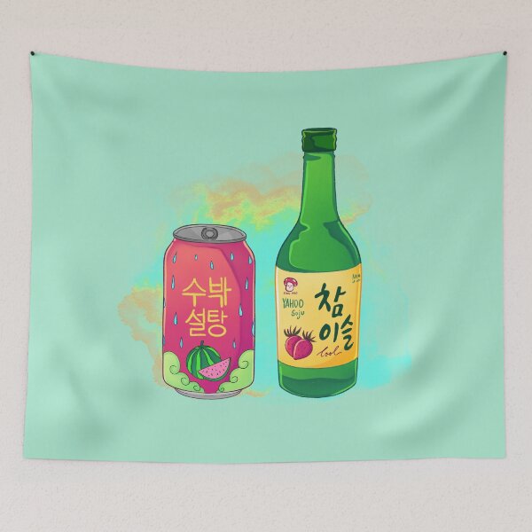 Item preview, Soda de melón enlatada coreana, bebida de soju coreana designed and sold by Keffy.
