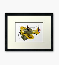 Cartoon Retro Fighter Plane Framed Print