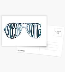 see the world sunglasses waves Postcards