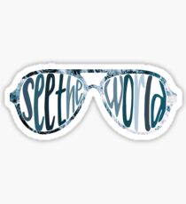 see the world sunglasses waves Sticker