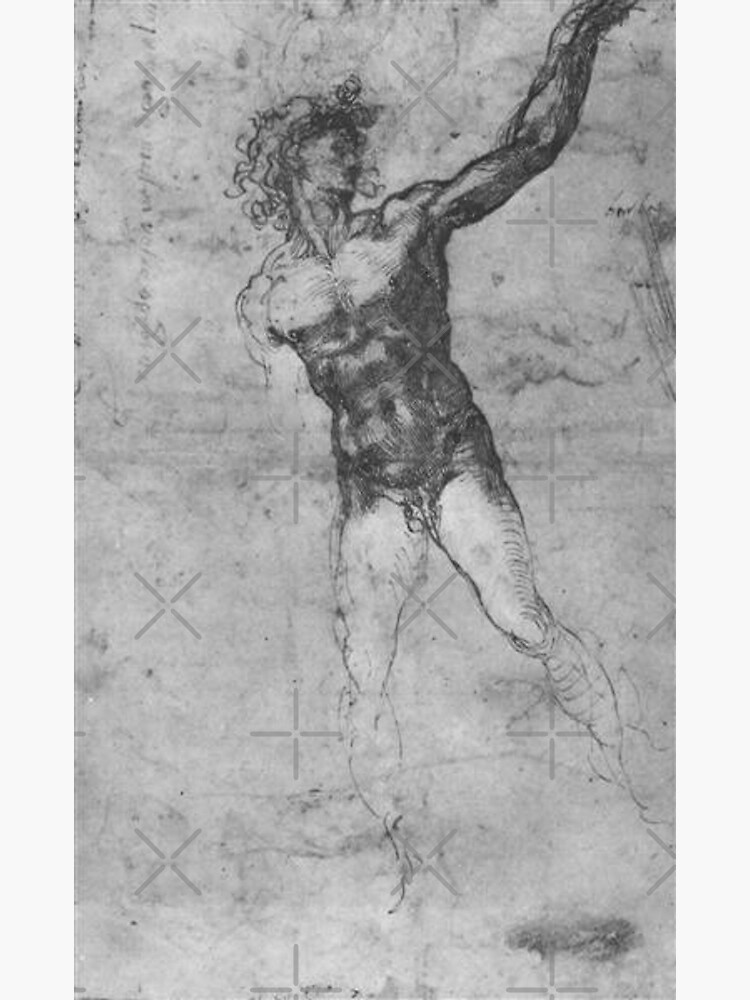 Michelangelo Sketch Of A Nude Man Study For The Battle Of Cascina