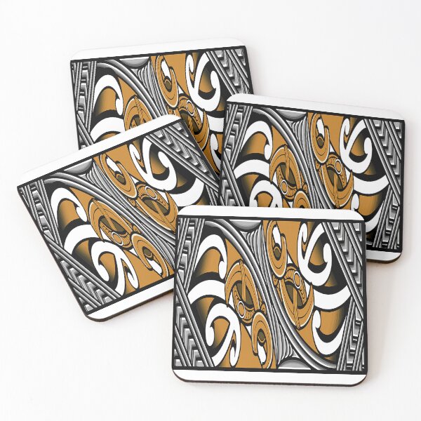 Item preview, TNT - maori design with carving pattern border - YELLOW designed and sold by TNT-STYLEZ.