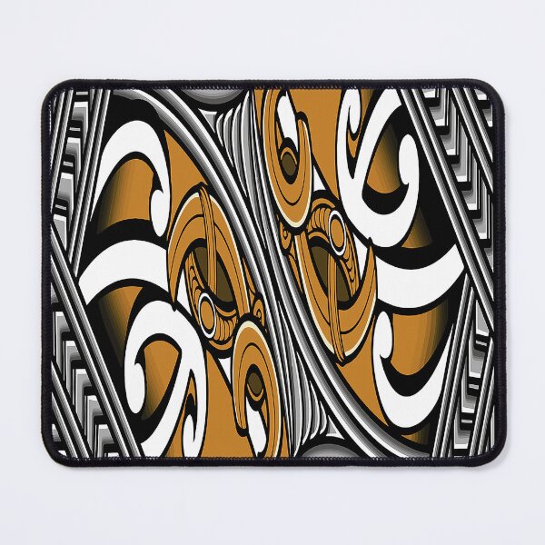 Item preview, TNT - maori design with carving pattern border - YELLOW designed and sold by TNT-STYLEZ.