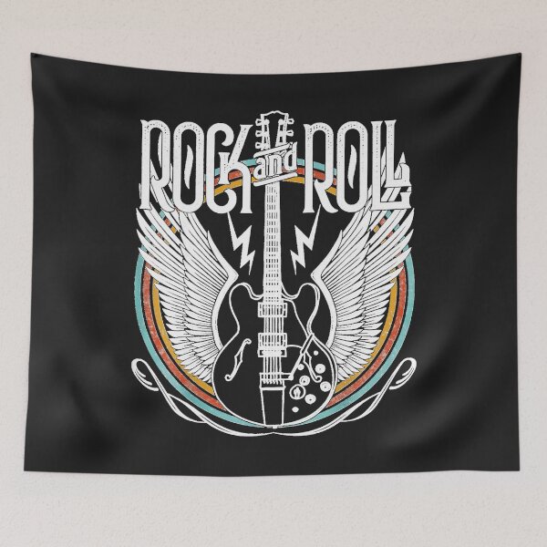 Item preview, Distressed vintage retro s rock & roll music guitar wings designed and sold by LauraKowalesky.