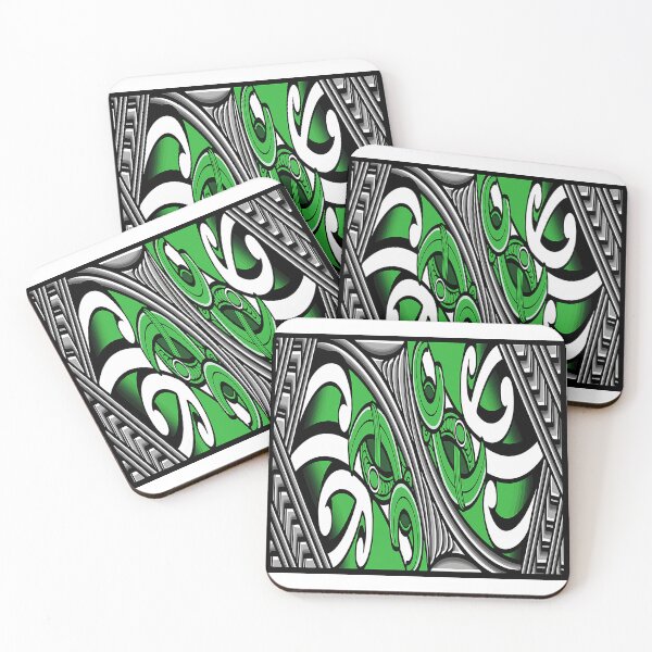 Item preview, TNT - maori design with carving pattern border - GREEN designed and sold by TNT-STYLEZ.