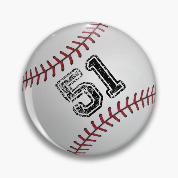 Item preview, Baseball ball number 51, fifty one designed and sold by TheCultStuff.