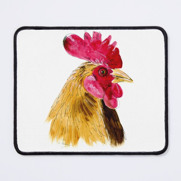 Item preview, Beautiful acrylic painting of a cockerel or rooster with deep red comb and wattle and brown feathers designed and sold by janesg.