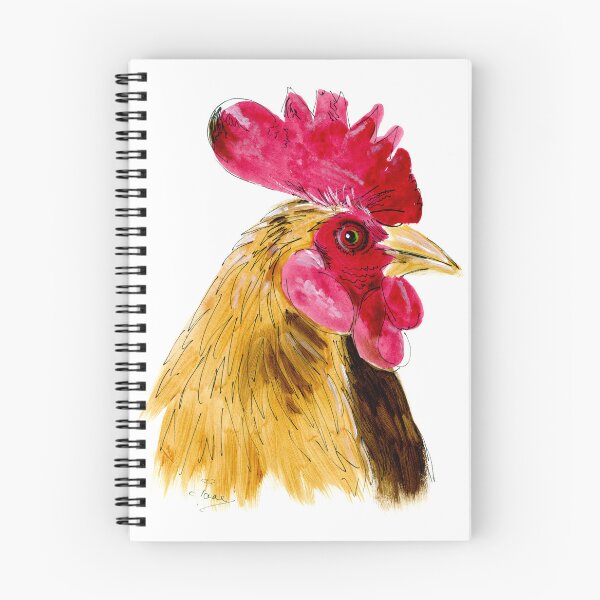 Item preview, Beautiful acrylic painting of a cockerel or rooster with deep red comb and wattle and brown feathers designed and sold by janesg.