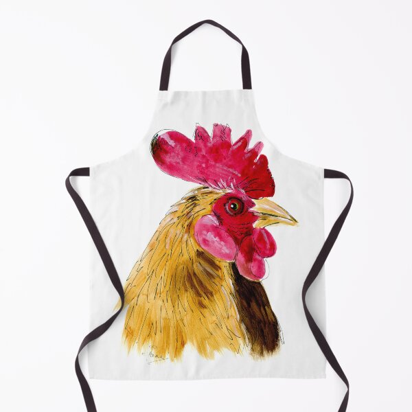 Item preview, Beautiful acrylic painting of a cockerel or rooster with deep red comb and wattle and brown feathers designed and sold by janesg.