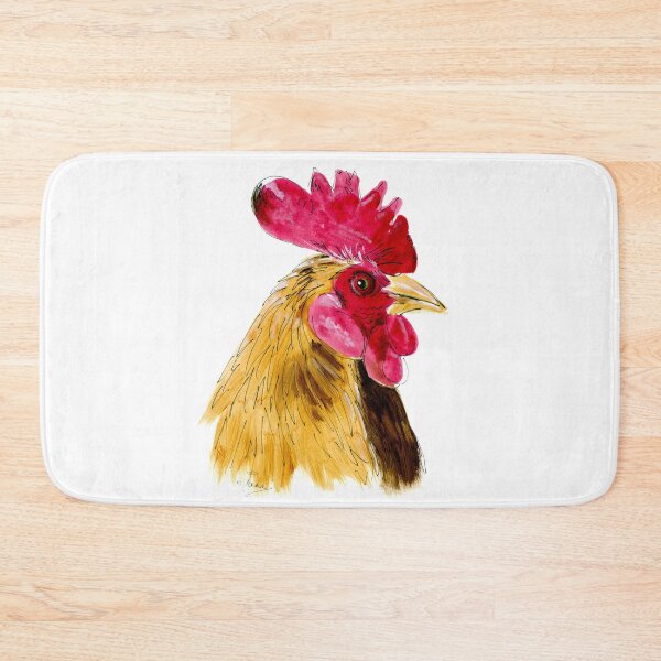 Item preview, Beautiful acrylic painting of a cockerel or rooster with deep red comb and wattle and brown feathers designed and sold by janesg.