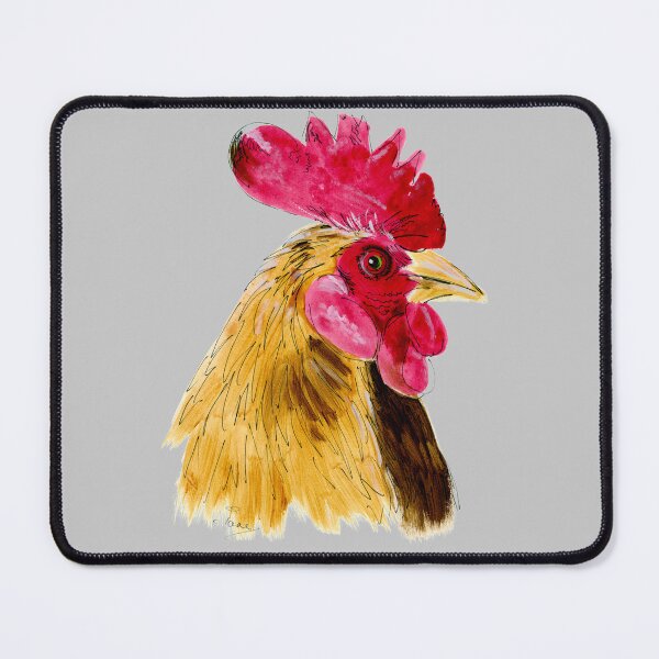 Item preview, Beautiful acrylic painting of a cockerel or rooster with deep red comb and wattle and brown feathers designed and sold by janesg.