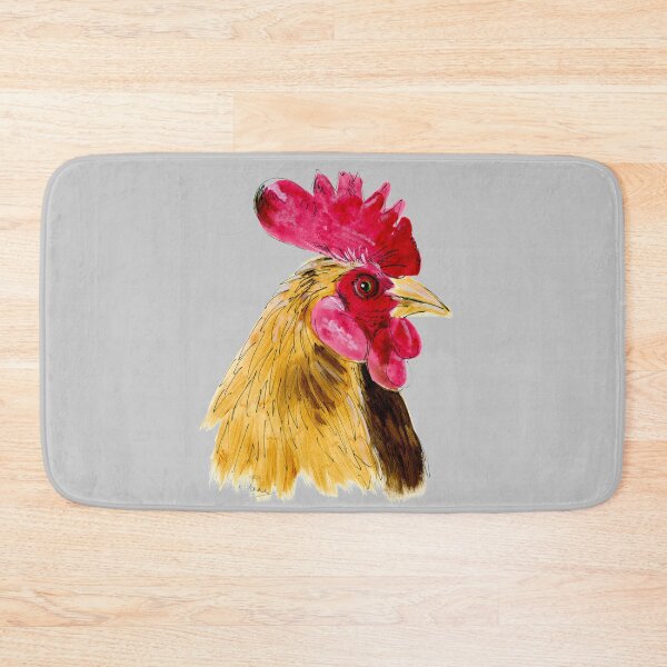 Item preview, Beautiful acrylic painting of a cockerel or rooster with deep red comb and wattle and brown feathers designed and sold by janesg.