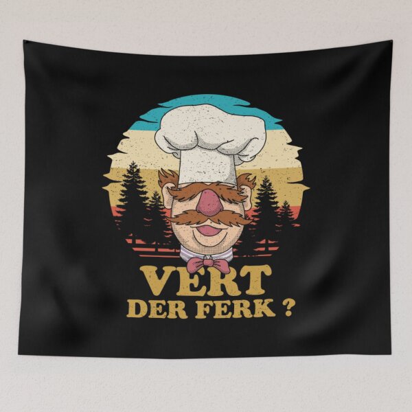 Item preview, Swedish Chef Knife Vert Der Ferk Retro Gift Fan designed and sold by LiborDuda.