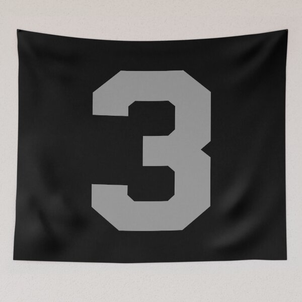 Item preview, Number 3, Silver three, Sports number 3 designed and sold by TheCultStuff.