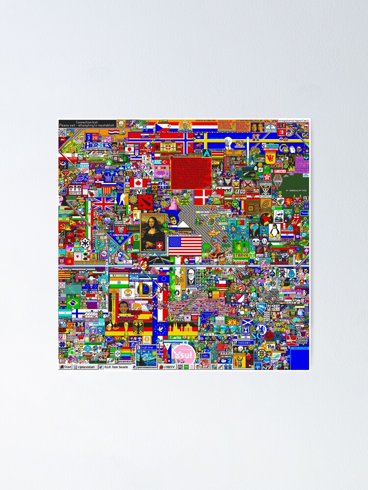 "Reddit r/Place 12K (Without Void)" Poster by bobbooo | Redbubble
