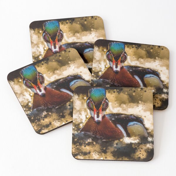 Item preview, Wood Duck, Cute Drake Wood Duck Oil Paint, North American Wood Duck, Colorful Carolina Wood Duck designed and sold by Paintcorner.