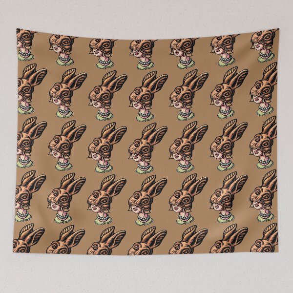 Item preview, Woman Wearing Chocolate Rabbit Head designed and sold by LisaHaney.