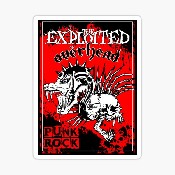 The Exploited Vinyl Decal Sticker Blk/Wht/rouge Street Punk Rock UK oi Band Guitar