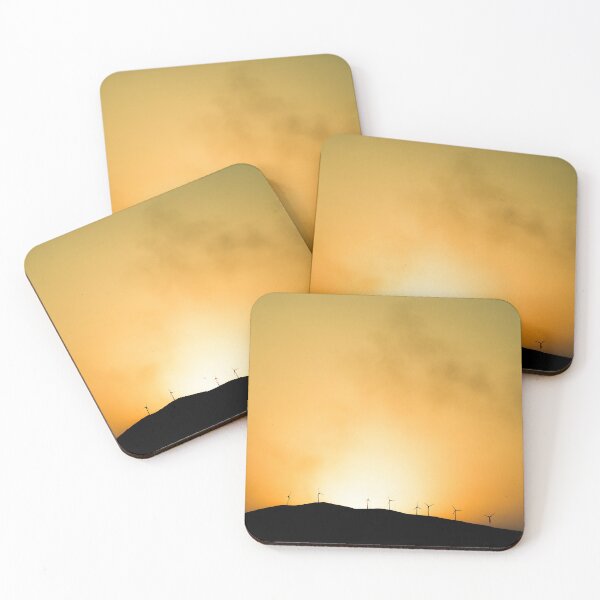 Item preview, Windmills Turbines Propellers Energy on a mountain at sunset designed and sold by Bepslabor.