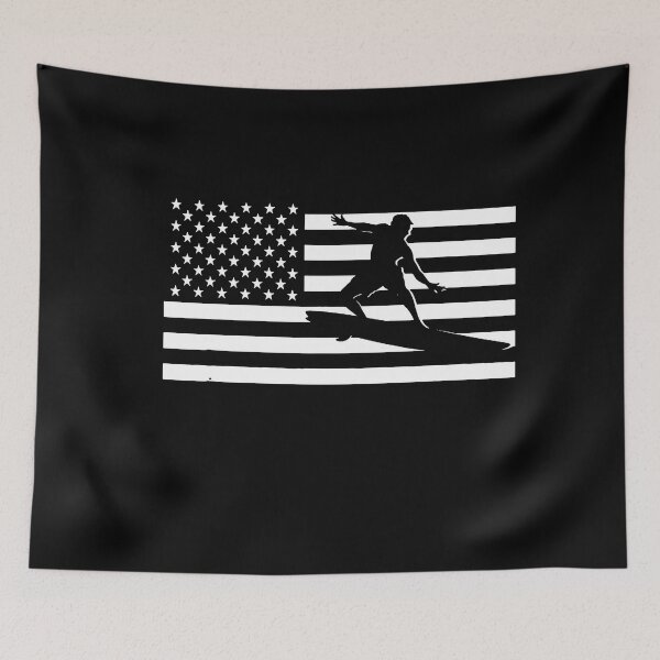 Item preview, American Flag Surf Beach Surfing T-Shirt designed and sold by ShaneGuzman.