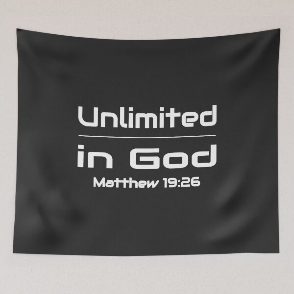 Item preview, Christian Design - Unlimited in God - Bible Verse Matthew 19:26 designed and sold by simplydesignart.