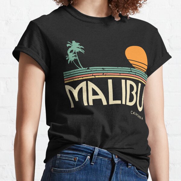 Malibu Los Angeles California Coast Tee Shirt Men Long Sleeve Shirt Authentic Mens Shirts 5X / Red