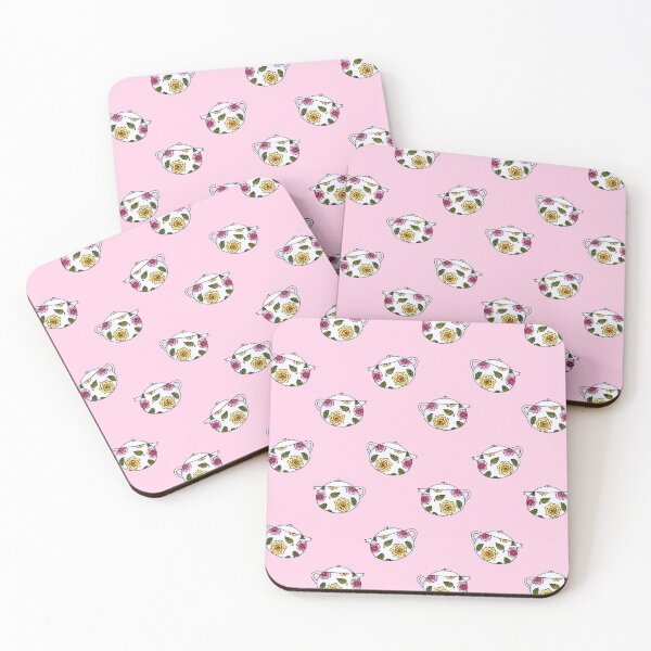 Item preview, Fun Floral Teapots Pink Background designed and sold by SarahCBrooks.