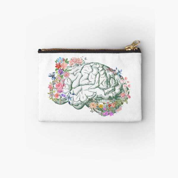 Item preview, floral brain design in green designed and sold by Holly-berry-art.