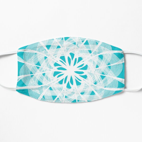 Spirograph White on Sea Blue Flat Mask