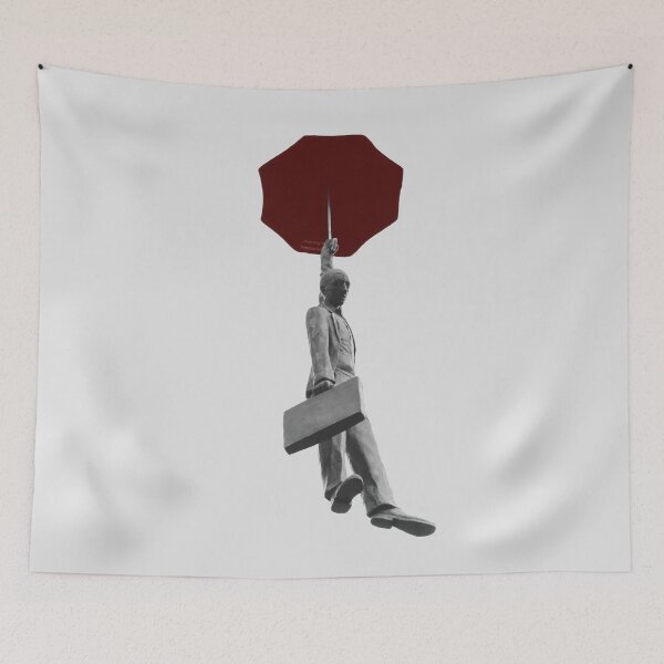 Item preview, Flying Man with Red Umbrella Statue designed and sold by cerenalkan.