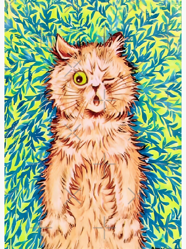 Louis Wain Thinking Cat Art Print
