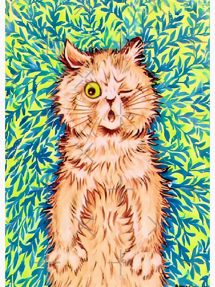 Louis Wain Print Cat Wall Art Decor Fancy Pretty Cat Vintage 