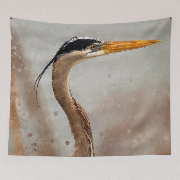 Item preview, Great Blue Heron, Large Wading Bird oil paint, Great Blue Heron Symbolism, Ardea Herodias Great Blue Heron designed and sold by Paintcorner.