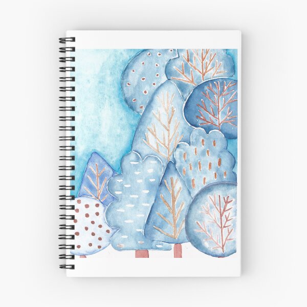Item preview, WINTER TREES ~ blue watercolours designed and sold by Ivy & Foxglove Designs.