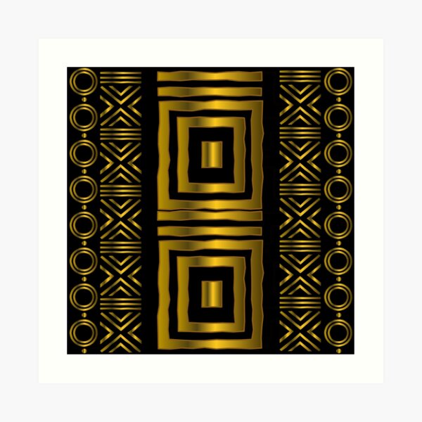 African Mud Cloth Pattern Art Print