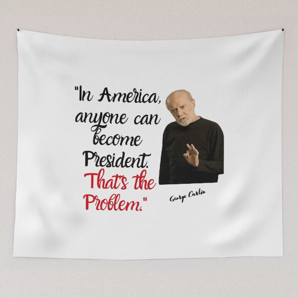 Item preview, George Carlin Retro 80s Gift Fan designed and sold by JuditSzucs.