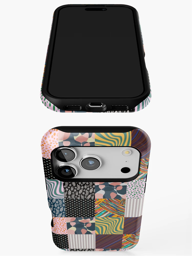 Thumbnail 3 of 4, iPhone Case, Random Square Pattern | Multi Designer Square Patterns | Square Tiles Patterns designed and sold by SeemDev786.