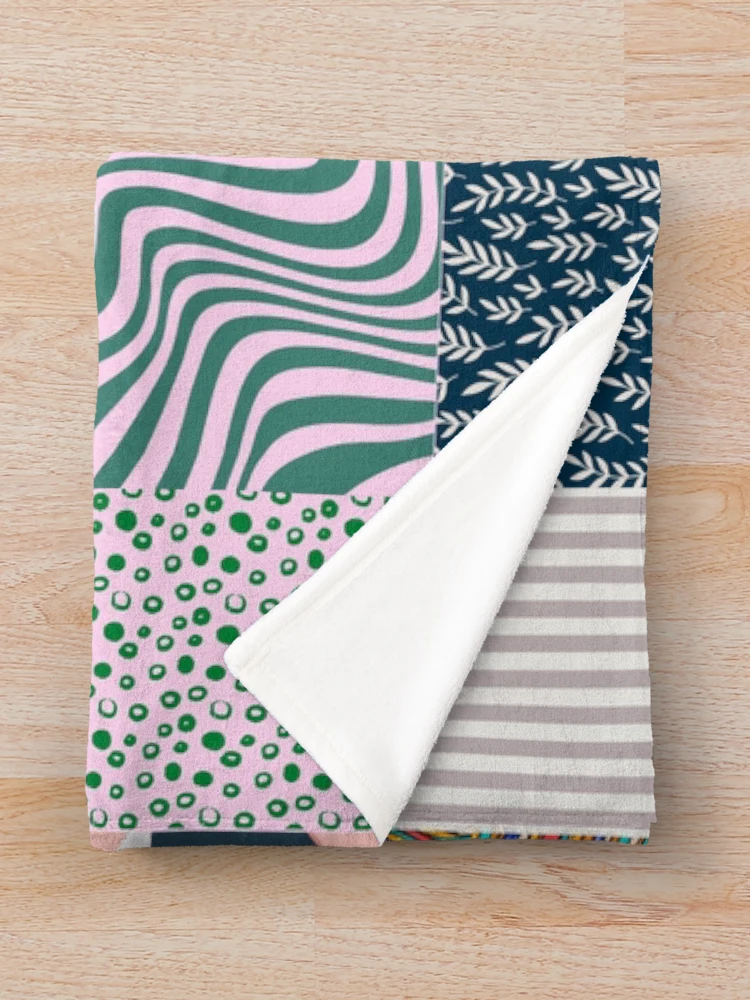 Thumbnail 3 of 6, Throw Blanket, Random Square Pattern | Multi Designer Square Patterns | Square Tiles Patterns designed and sold by SeemDev786.