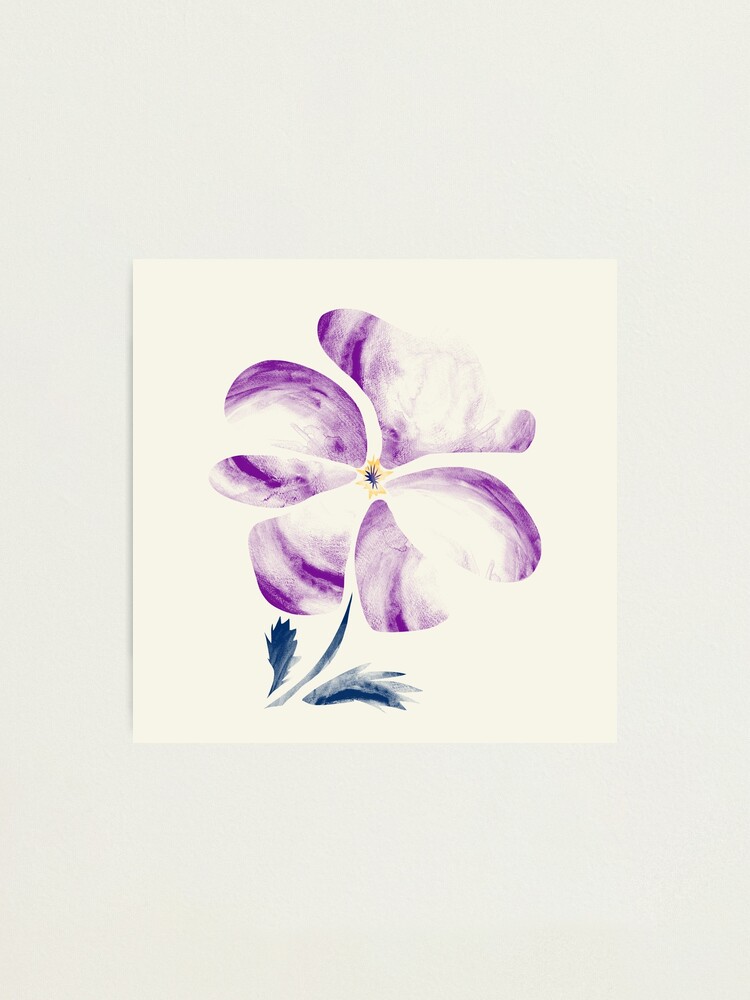 Impression photo « Applique aquarelle fleur violette », par AnnaRatkevich |  Redbubble