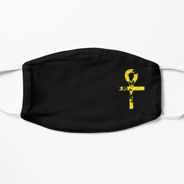 ankh symbol yellow flowers filled Flat Mask