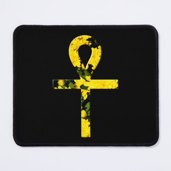 Item preview, ankh symbol yellow flowers filled designed and sold by CivilizActions.