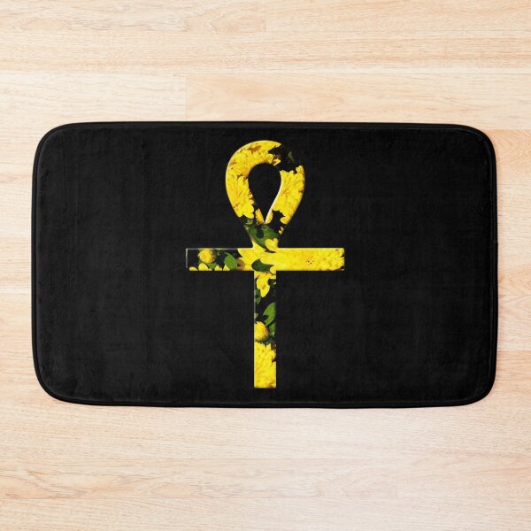 Item preview, ankh symbol yellow flowers filled designed and sold by CivilizActions.