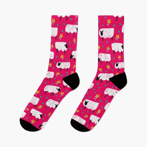 Item preview, Sheep at work on pink – seamless pattern designed and sold by colorofmagic.